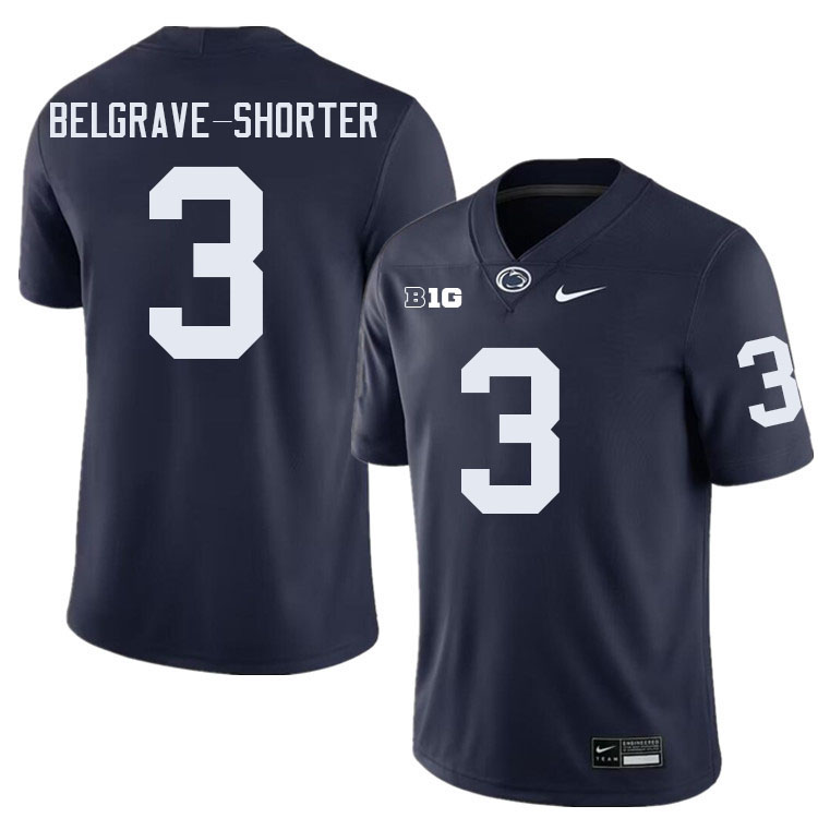 Antoine Belgrave-Shorter Penn State Jersey,PSU Nittany Lions #3 Antoine Belgrave-Shorter Football Un
